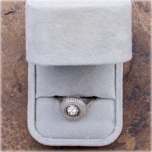Dancing CZ micro pave ring.